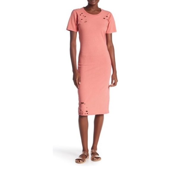 Abound Nordstrom Distressed Sheath Midi Dress XS - Picture 12 of 13